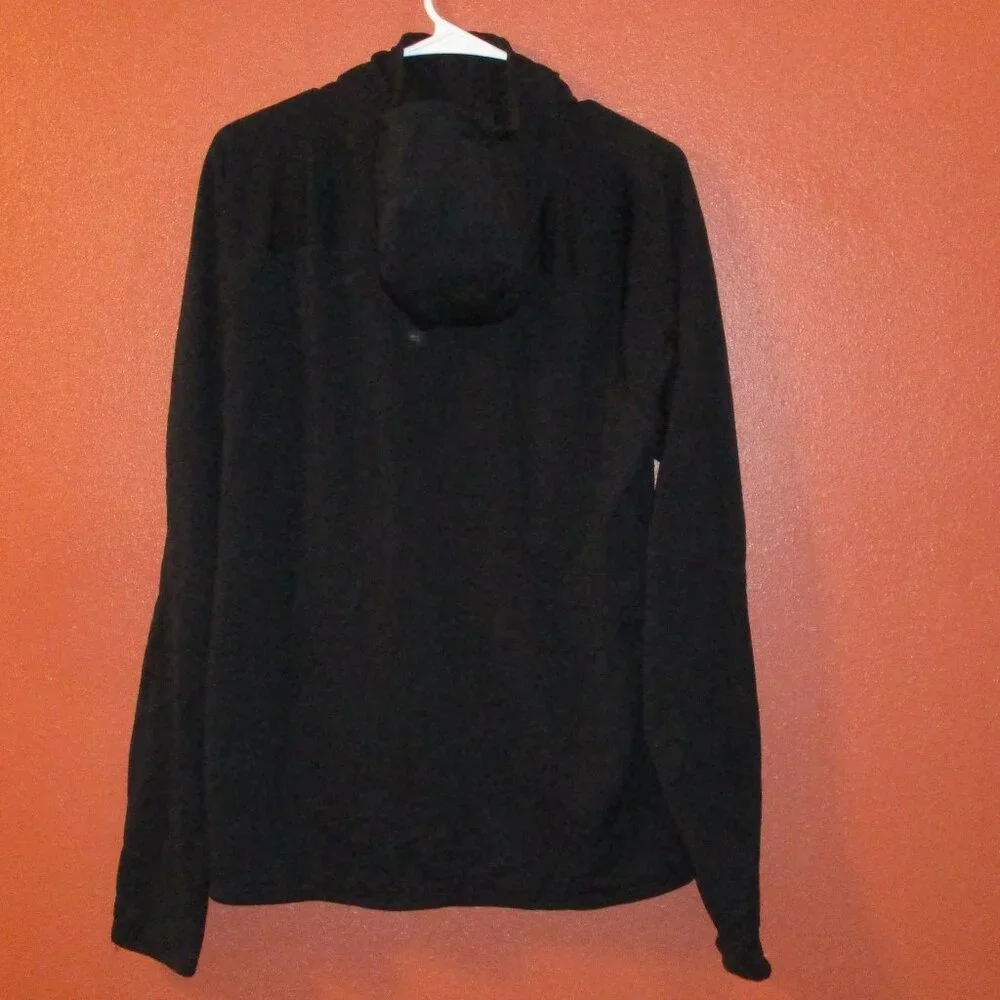 North Face Jacket Men Large Black Red Full Zip Pockets Outdoors Hooded Jacket